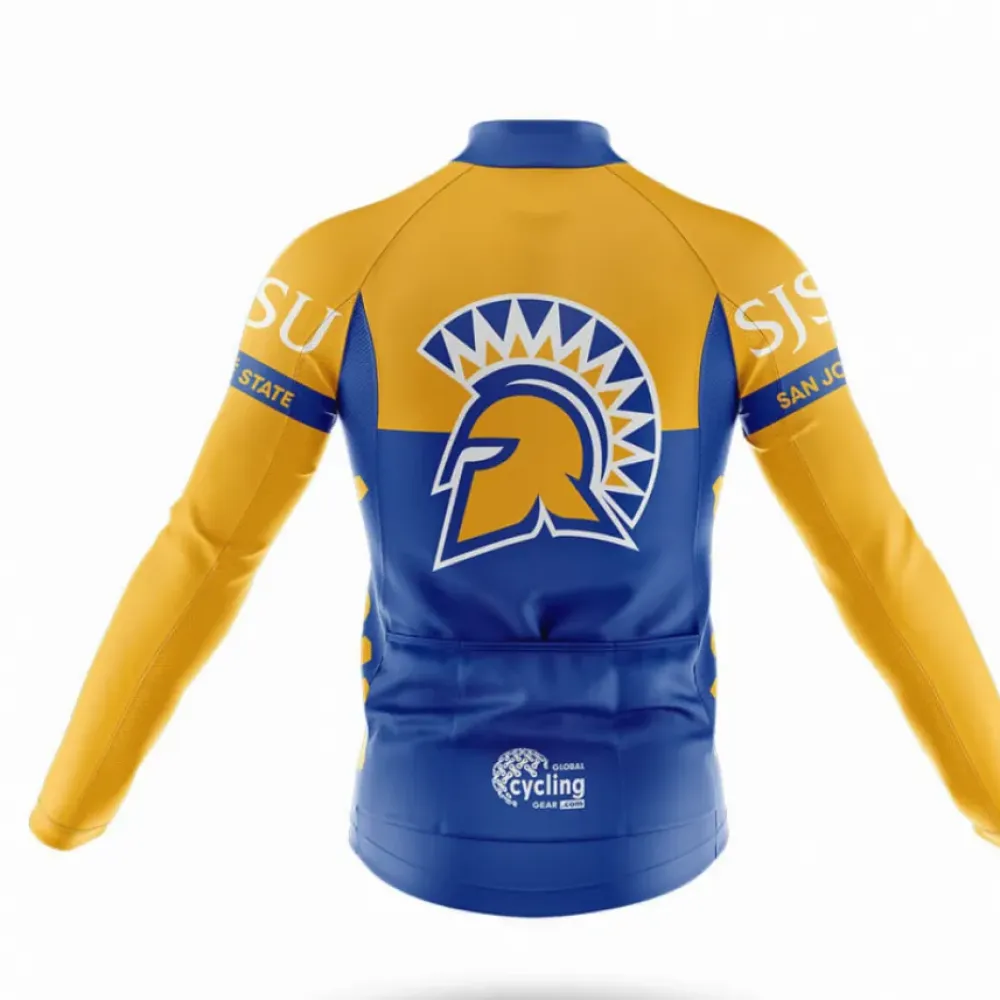 San José State University Long Sleeve Cycling Jersey Blue/Yellow/Gold