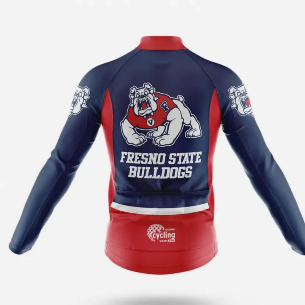 Fresno State Bulldogs Long Sleeve Cycling Jersey Navy/Red/White