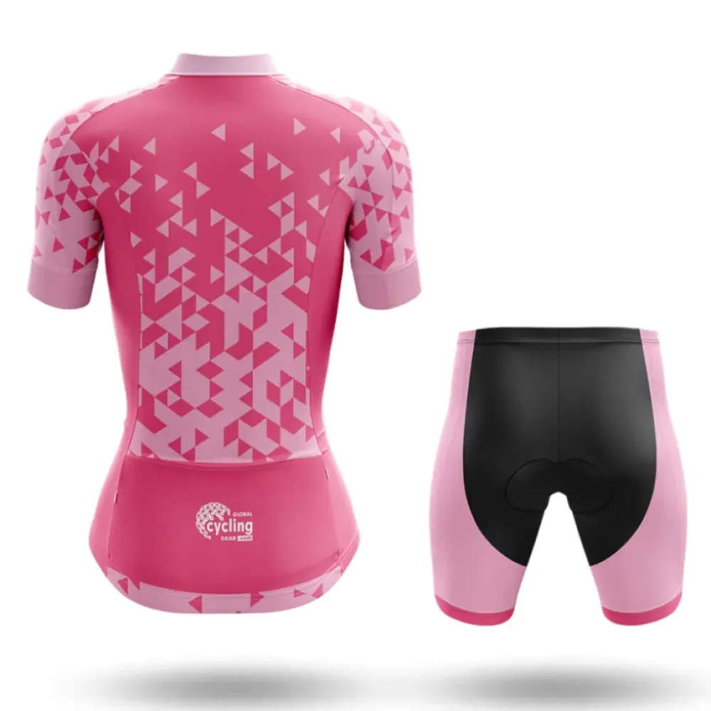 Cycling Jersey Pinky Geometric Pattern Pink/Purple/White