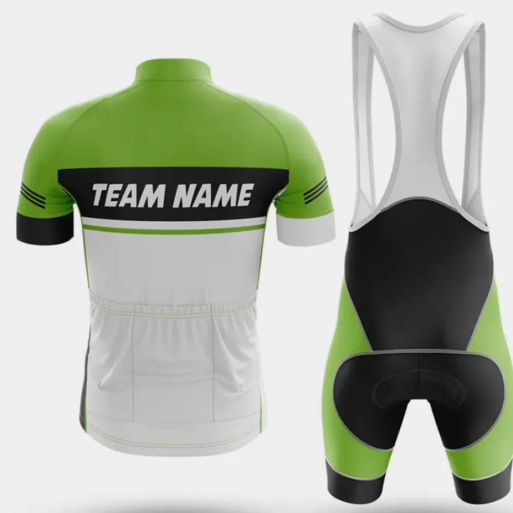 Custom Team Name M1 Green/White/Black Cycling Jersey