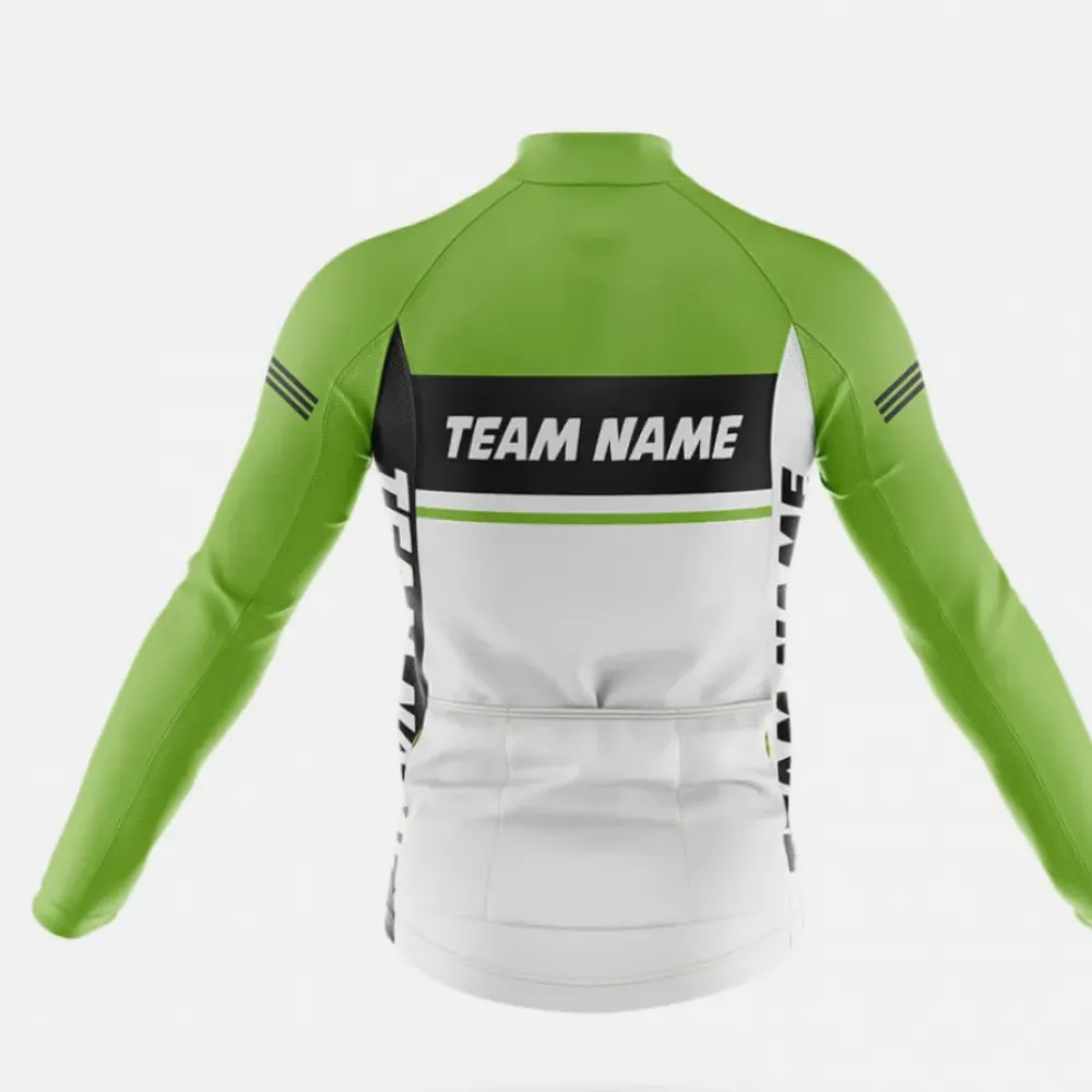 Custom Team Name M1 Green/White/Black Cycling Jersey