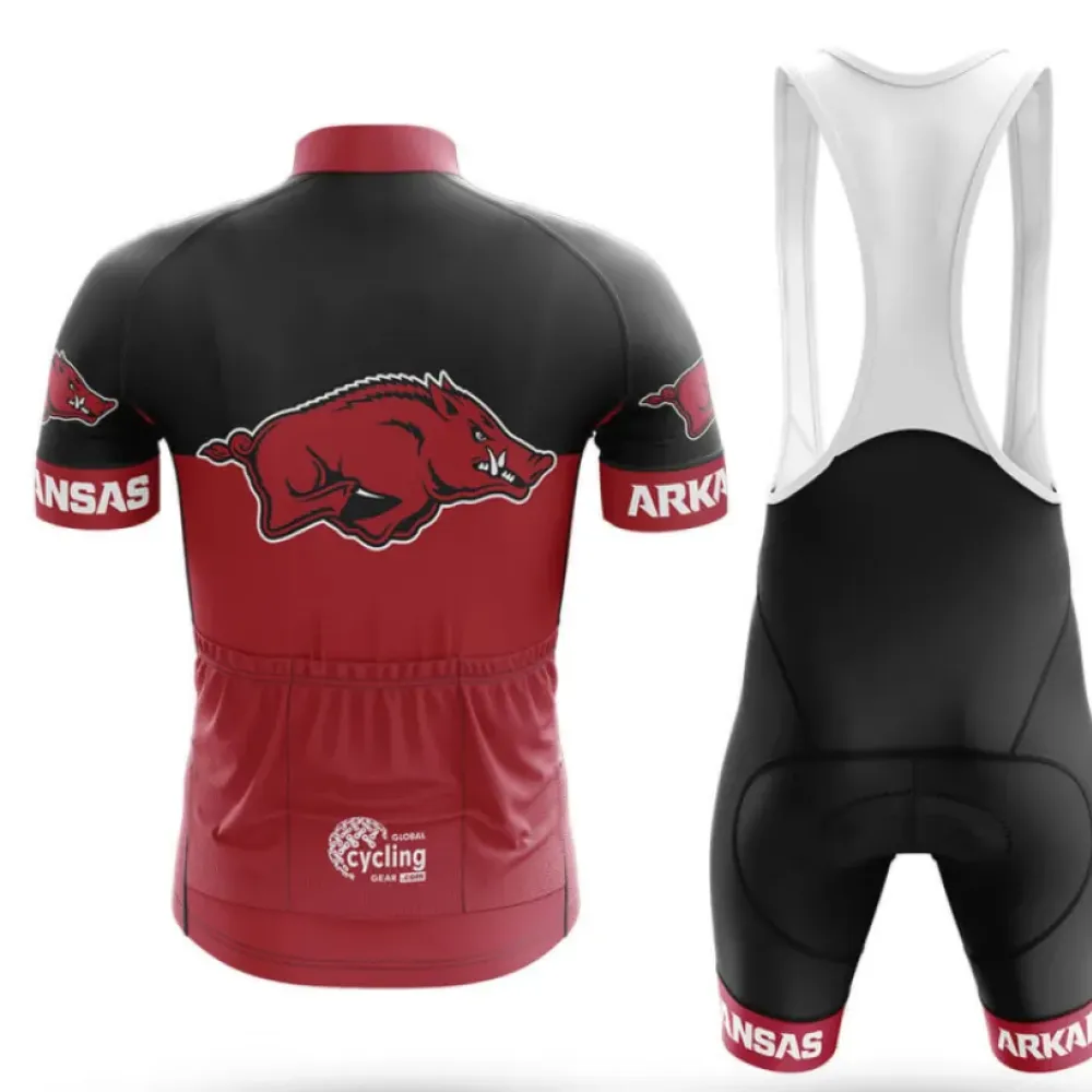 University of Arkansas Long Sleeve Cycling Jersey Arkansas Razorbacks Black/Red/White