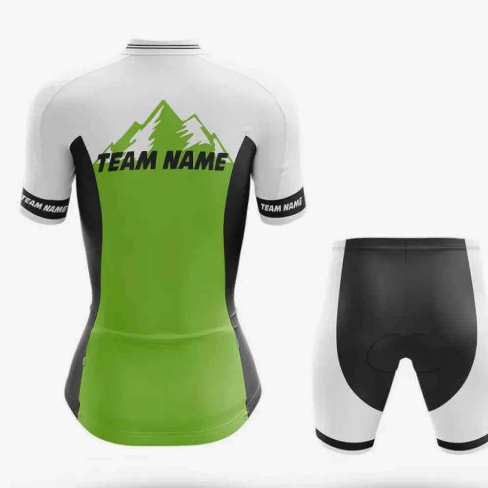 Custom Team Name Women's Cycling White/Black/Green