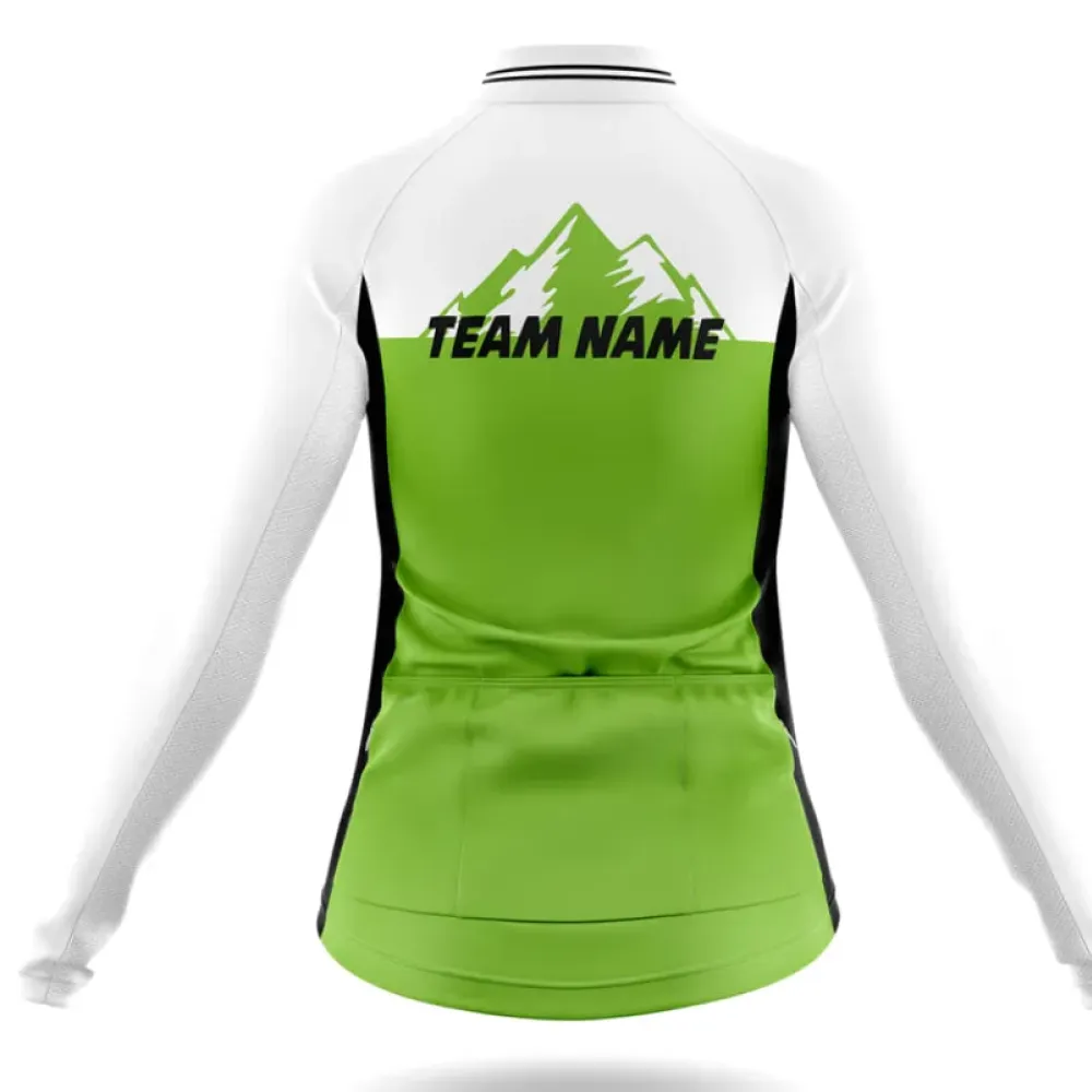 Custom Team Name Women's Cycling White/Black/Green