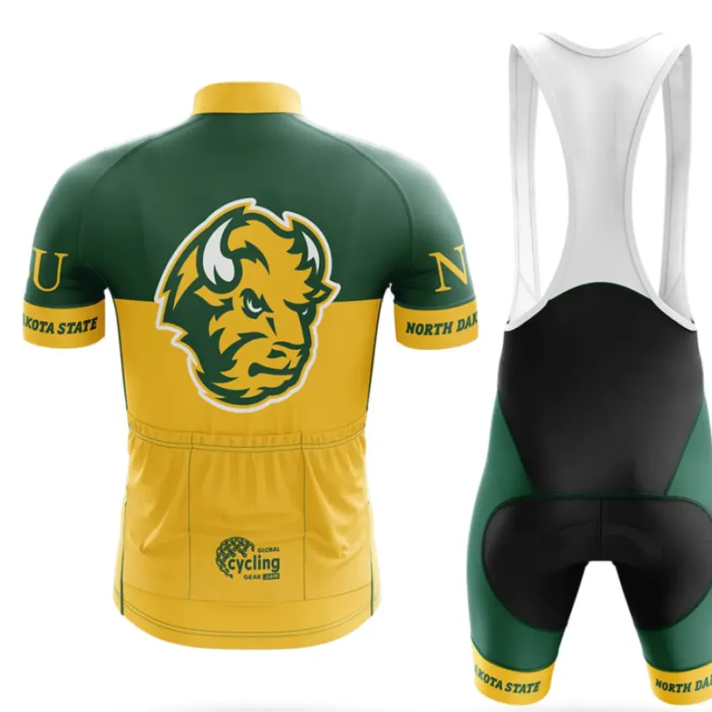 North Dakota State University Cycling Kit Full Set Ver.2 Feature Green/Yellow/Black