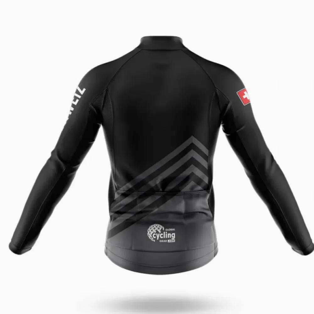 Schweiz S5 Black Cycling Jersey Black/Red/White