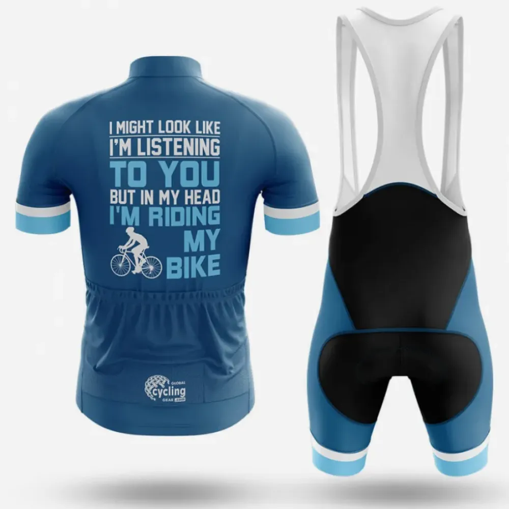 Cycling Jersey In My Head Blue/White/Grey