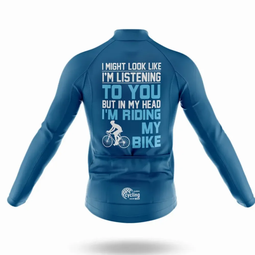 Cycling Jersey In My Head Blue/White/Grey