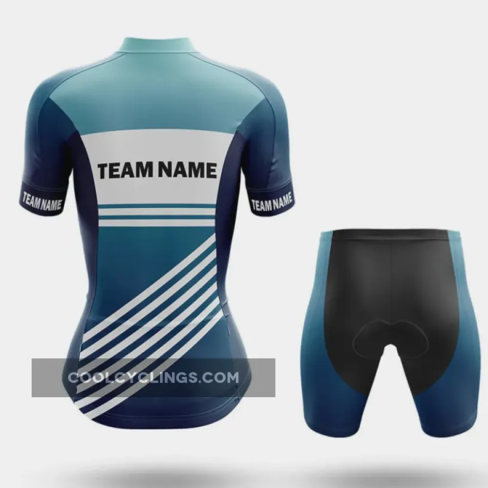 Women's Cycling Kit Full Set Custom Team Name S3 Blue Black/Blue/White