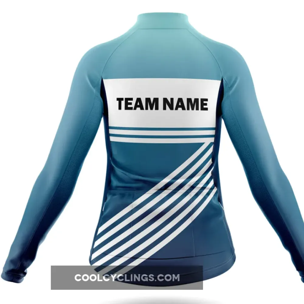 Women's Cycling Kit Full Set Custom Team Name S3 Blue Black/Blue/White