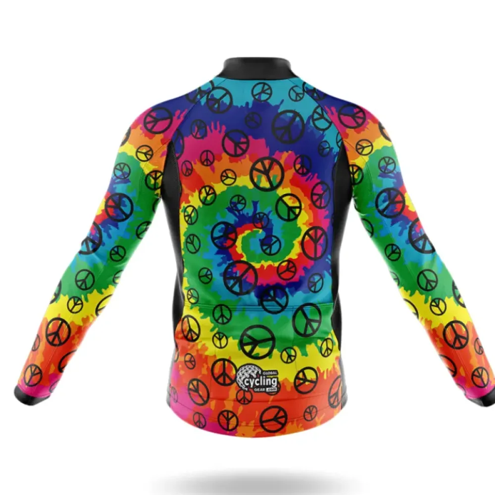 Cycling Bibs Peace Sign Rainbow/Black/Green