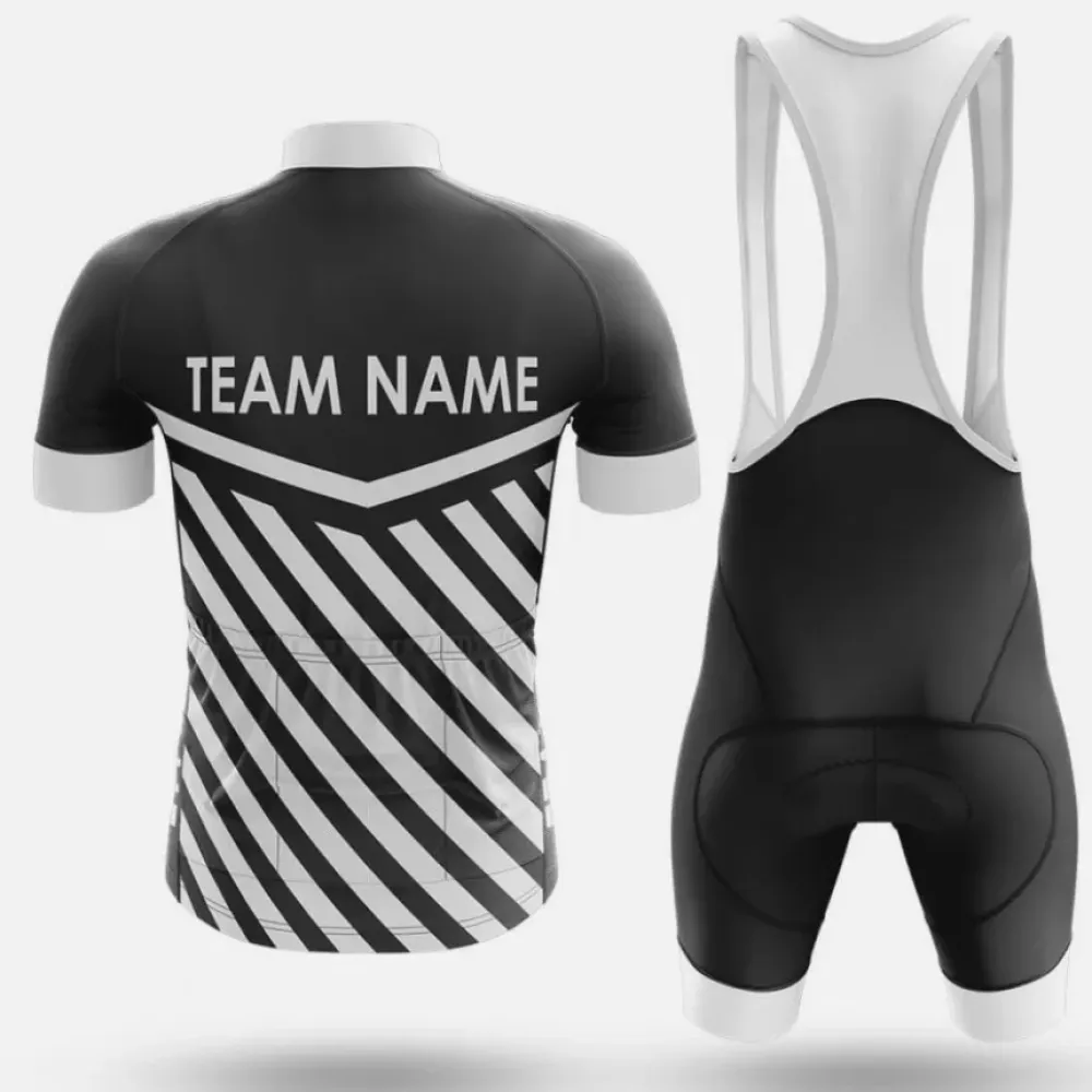 Custom Team Name M3 Black/White/Grey Cycling Jersey