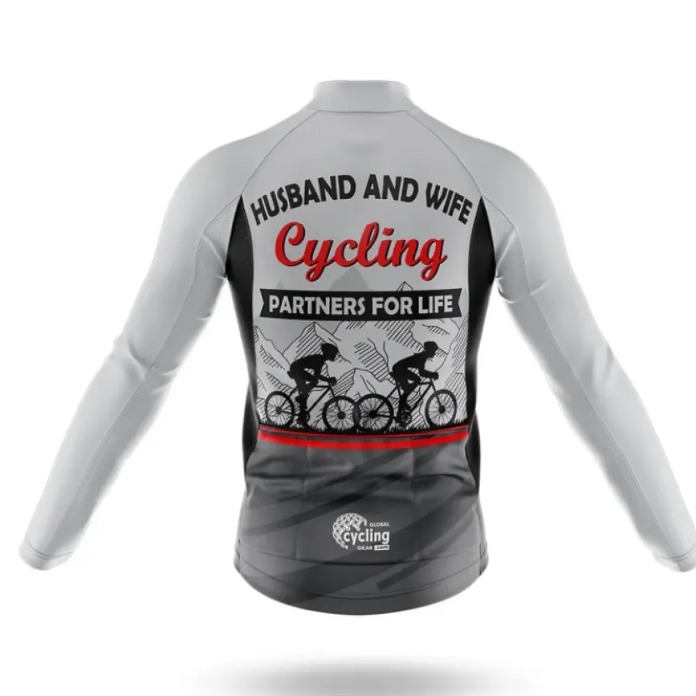 Husband And Wife V4 Cycling Jersey White/Black/Grey