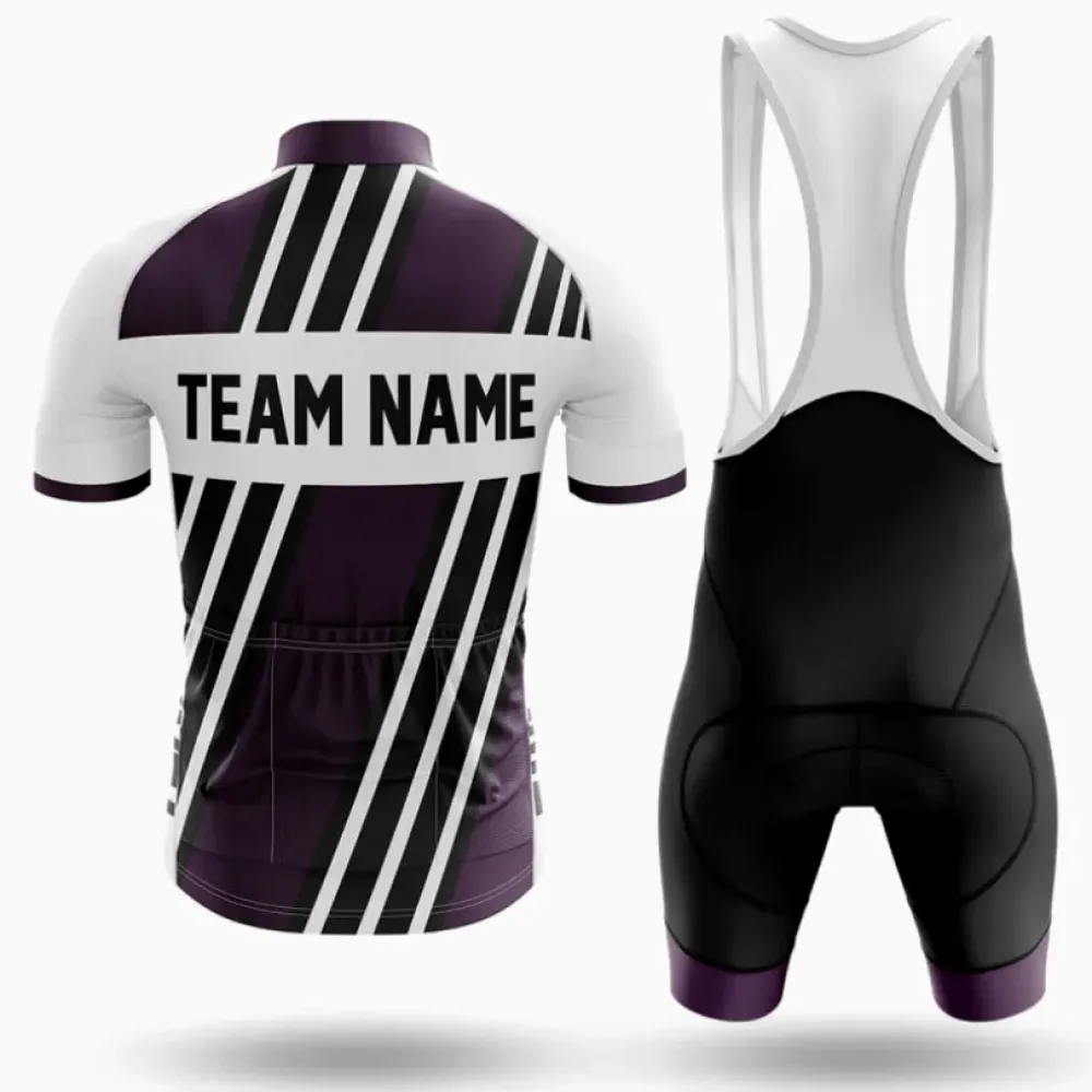 M5 Custom Team Name Cycling Jersey Dark Purple/White/Grey