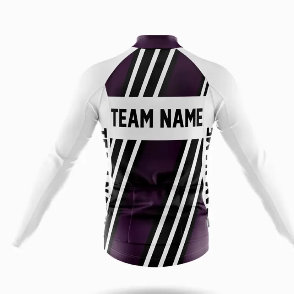 M5 Custom Team Name Cycling Jersey Dark Purple/White/Grey