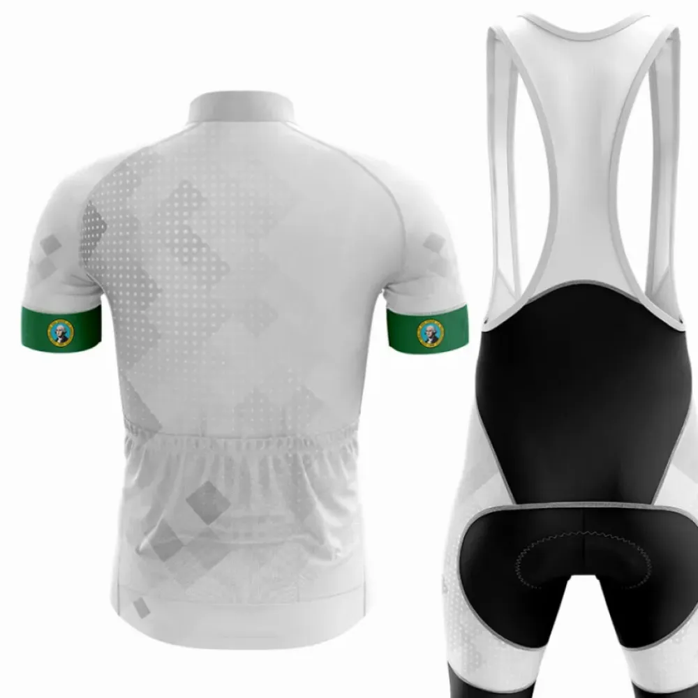 Washington Cycling Kit Jersey Bibs White/Green/Black
