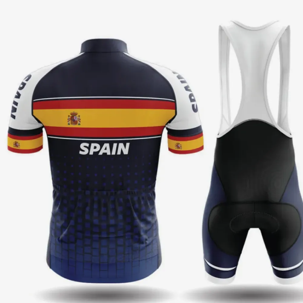 Spain S1 Cycling Bibs Comfortable Navy/White/Red