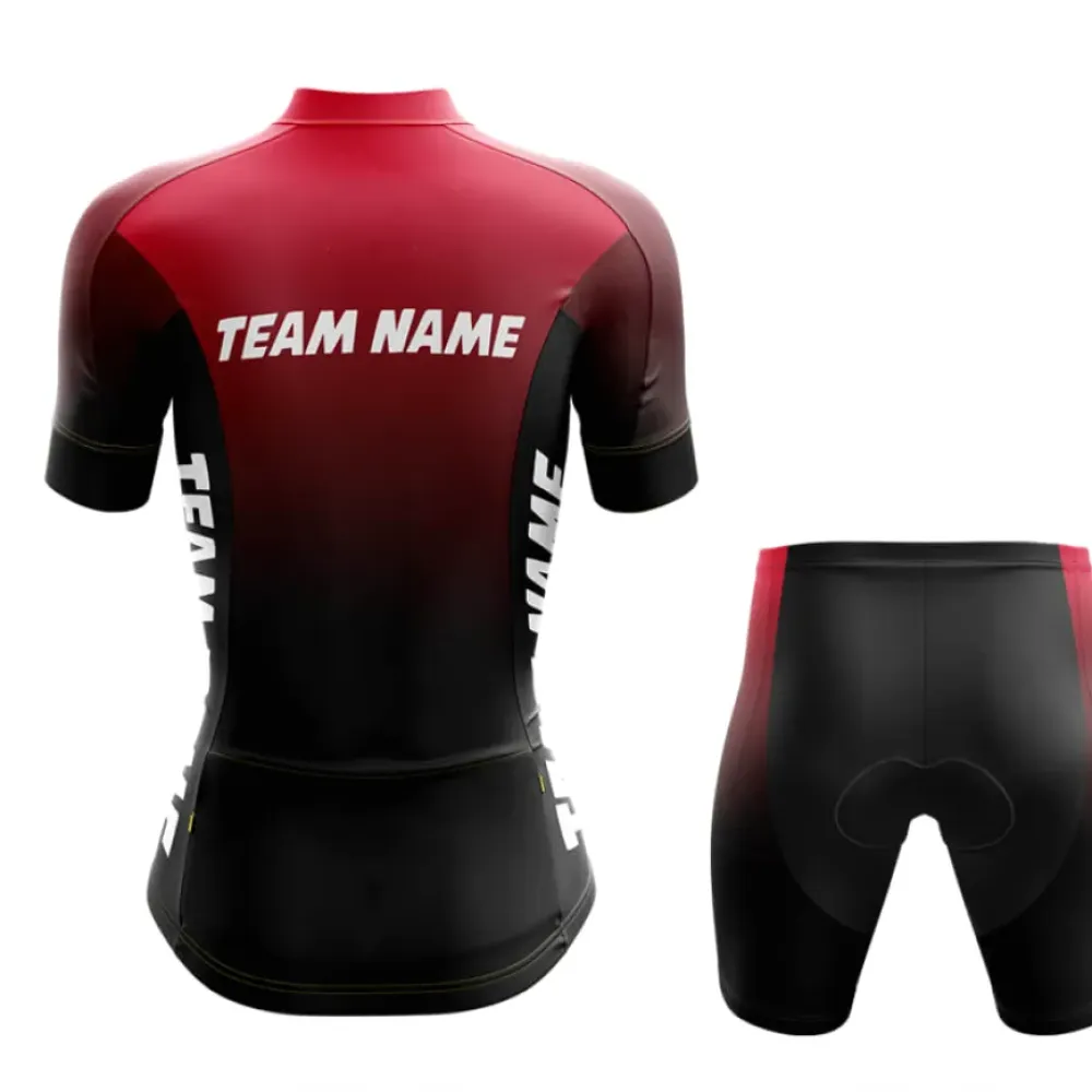 Custom Team Name M11 Long Sleeve Cycling Jersey Black/Red/White