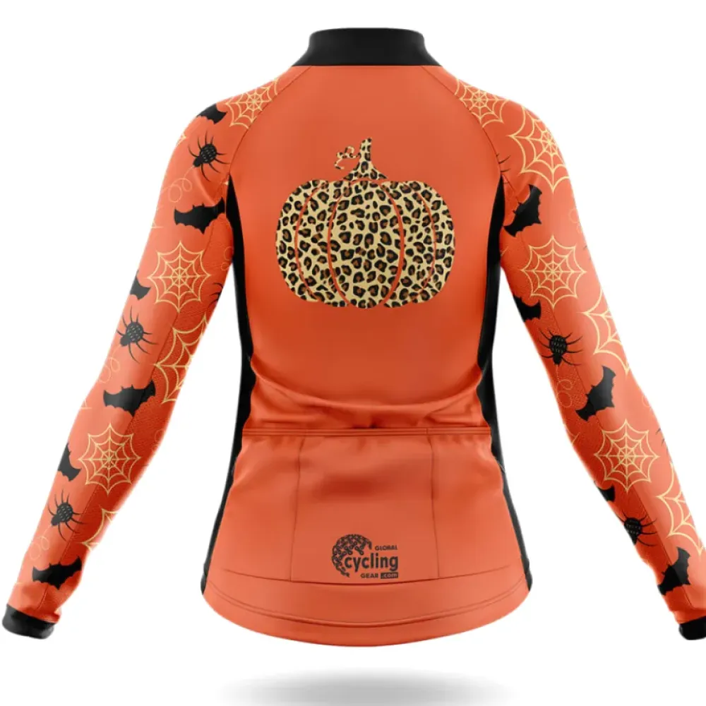 Leopard Pumpkin Cycling Shorts Black/Orange/Pumpkin