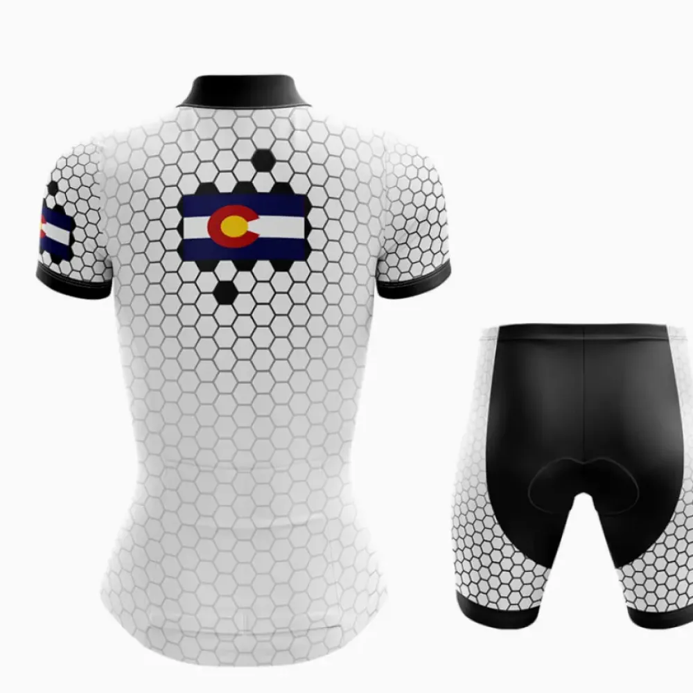 Colorado V7 Hexagon Pattern White/Red/Blue