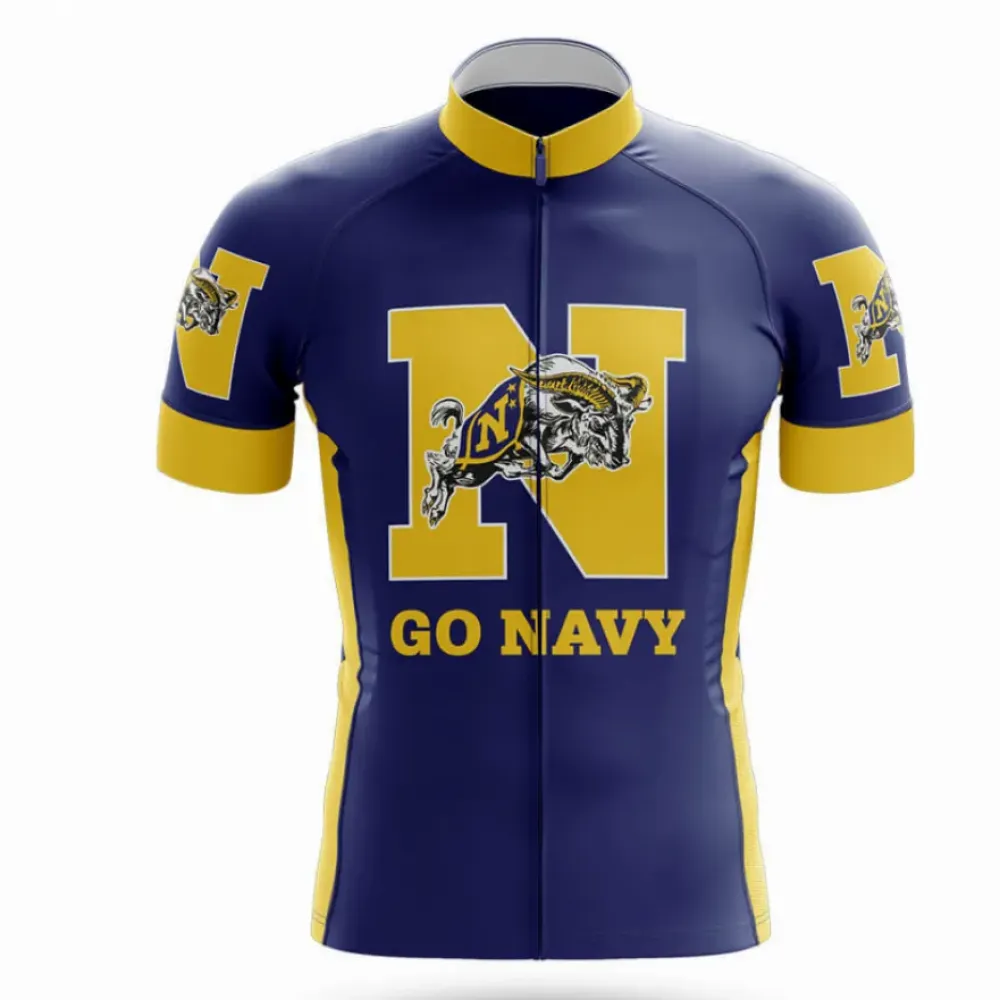 Navy Cycling Jersey Go Navy Navy/Yellow/Gold