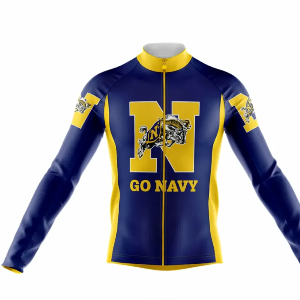 Navy Cycling Jersey Go Navy Navy/Yellow/Gold