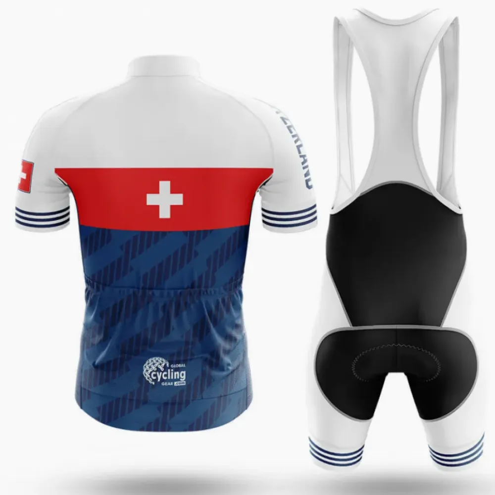 Switzerland S6 Cycling Jersey Long Sleeve White/Red/Navy