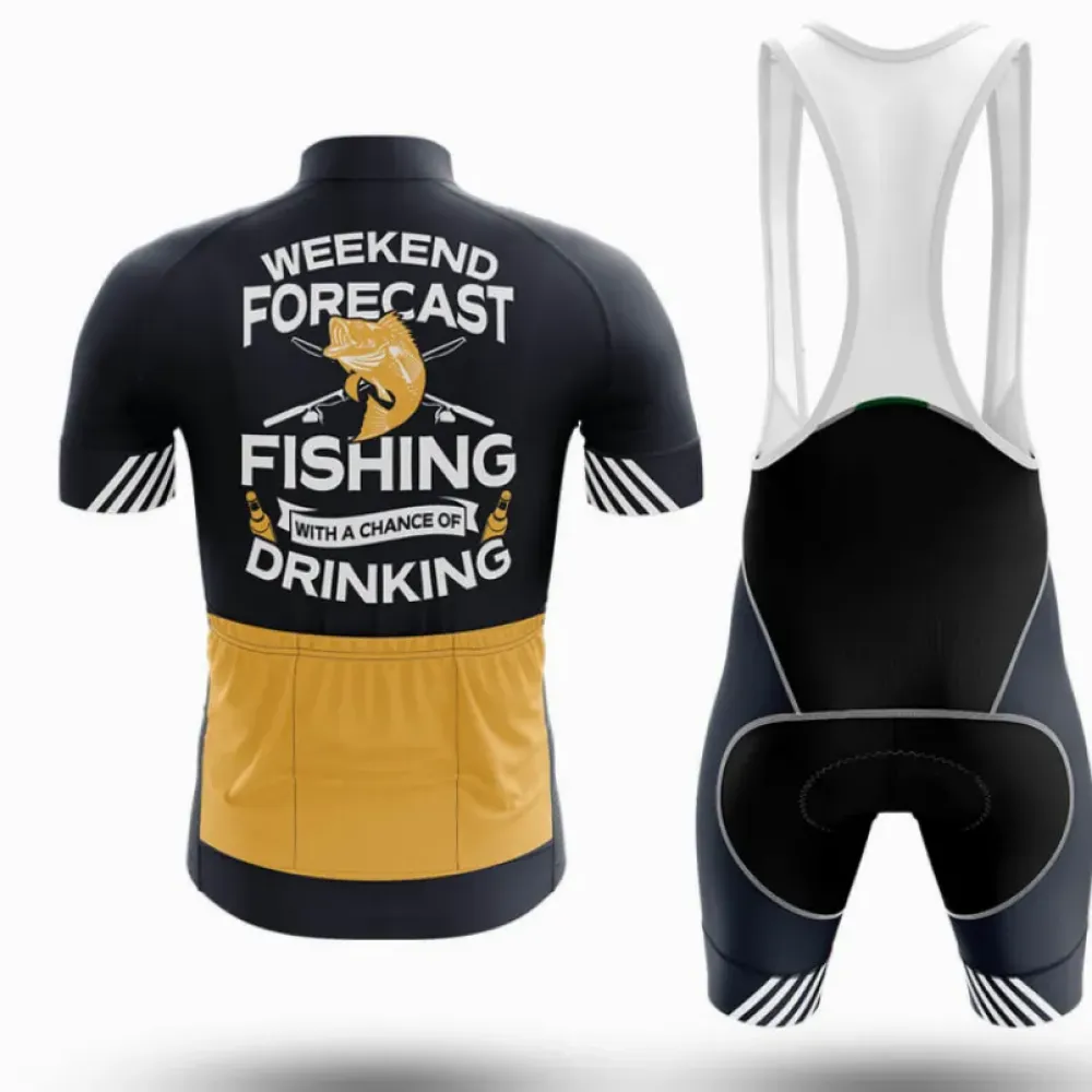 Cycling Jersey Weekend Fishing Forecast Navy/Yellow/White