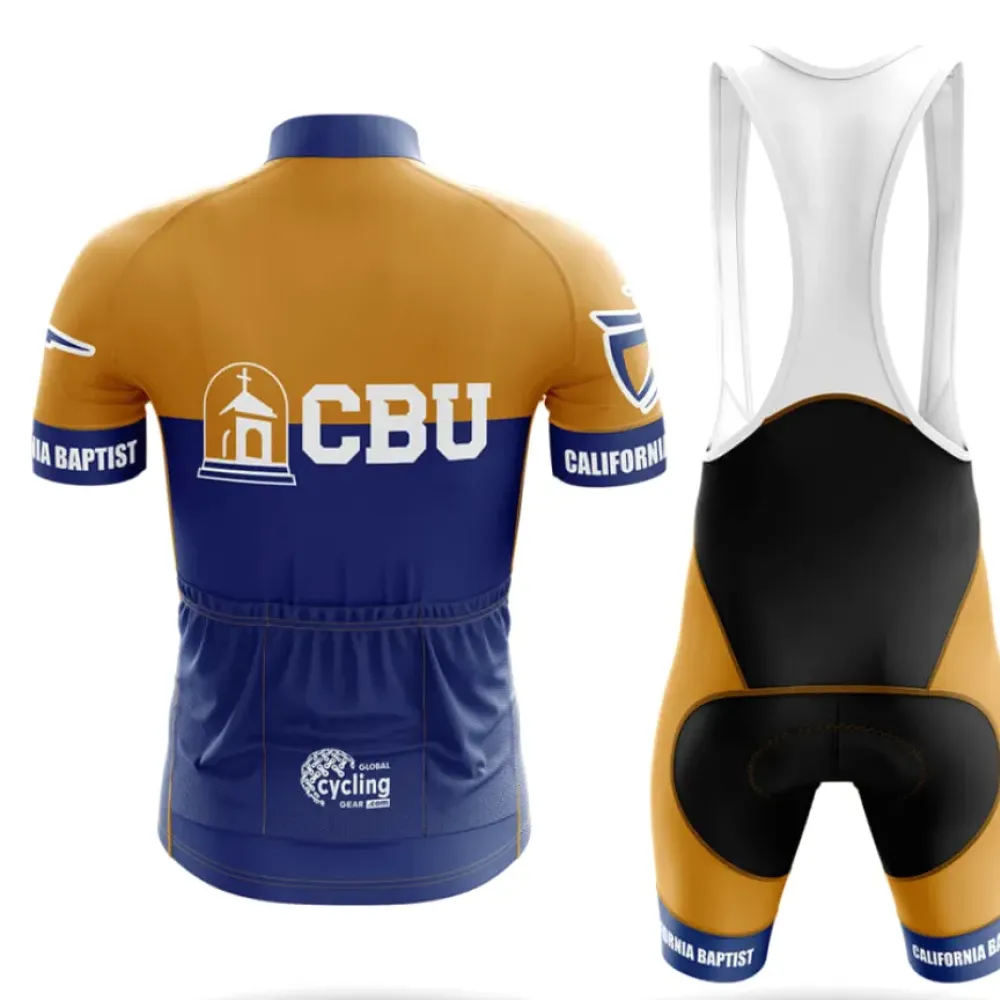 California Baptist University Long Sleeve Cycling Jersey Navy/Gold/White