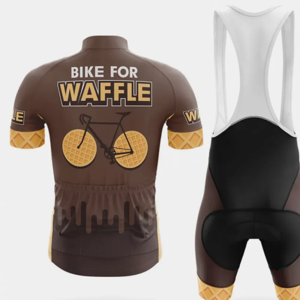 Waffle Bike Cycling Kit Unique Design Brown/Gold/White