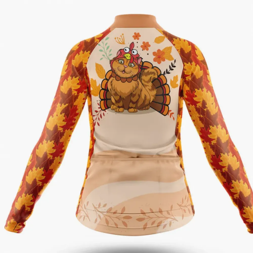 Cat Turkey Cycling Shorts Orange/Brown/Red