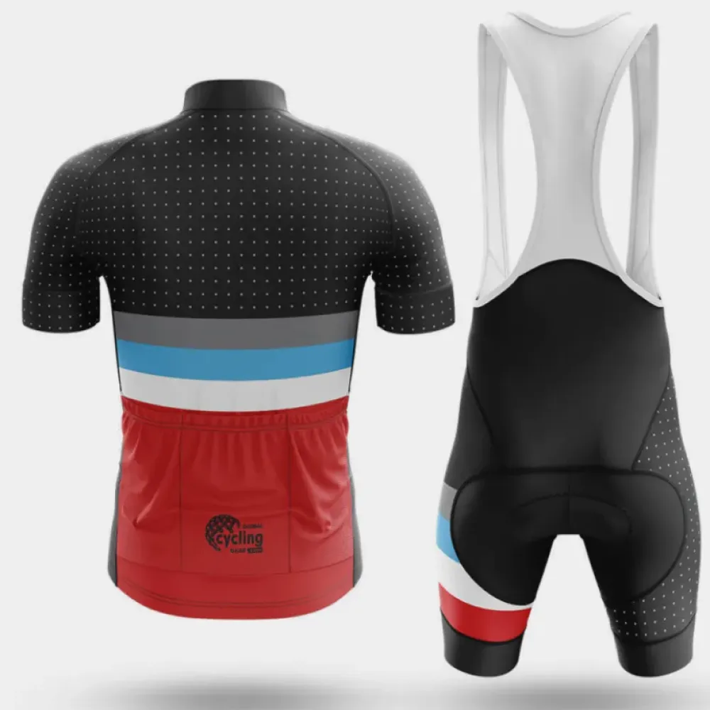 Retro Colors Cycling Jersey Polka Dot Red/Blue/Black