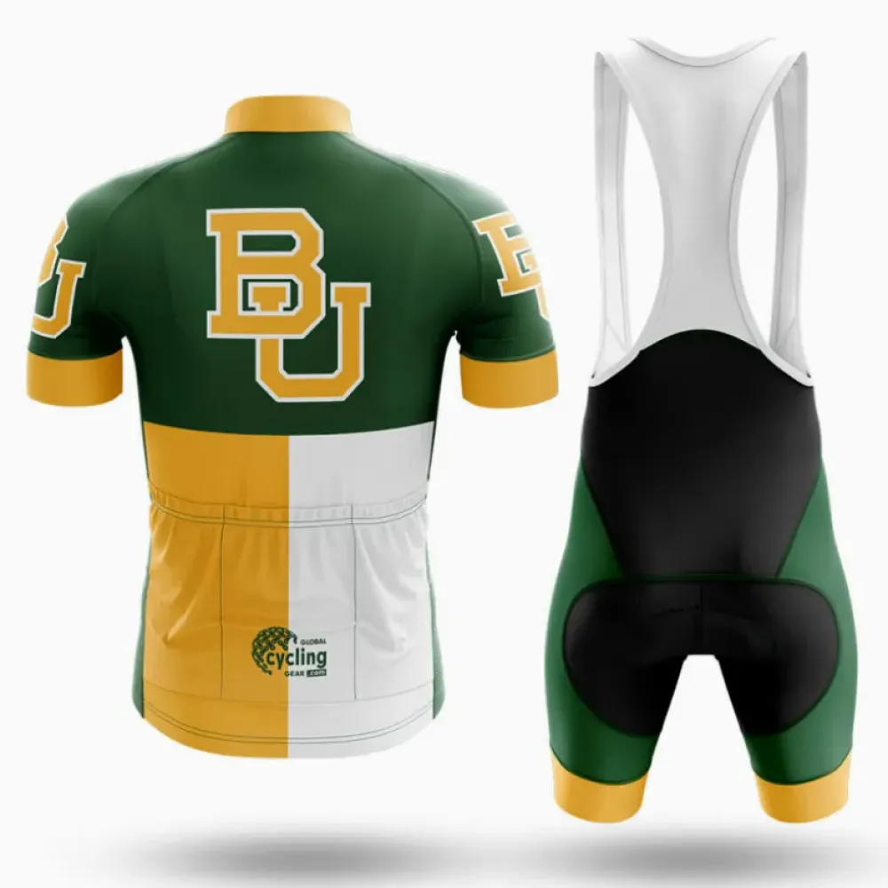 Baylor University TX Cycling Jersey Long Sleeve Green/Yellow/White