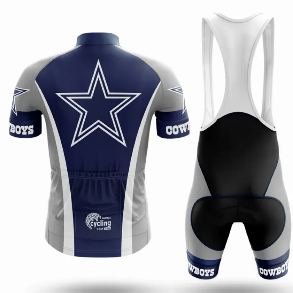 Dallas Cowboys America's Team Long Sleeve Cycling Jersey Navy/Grey/White