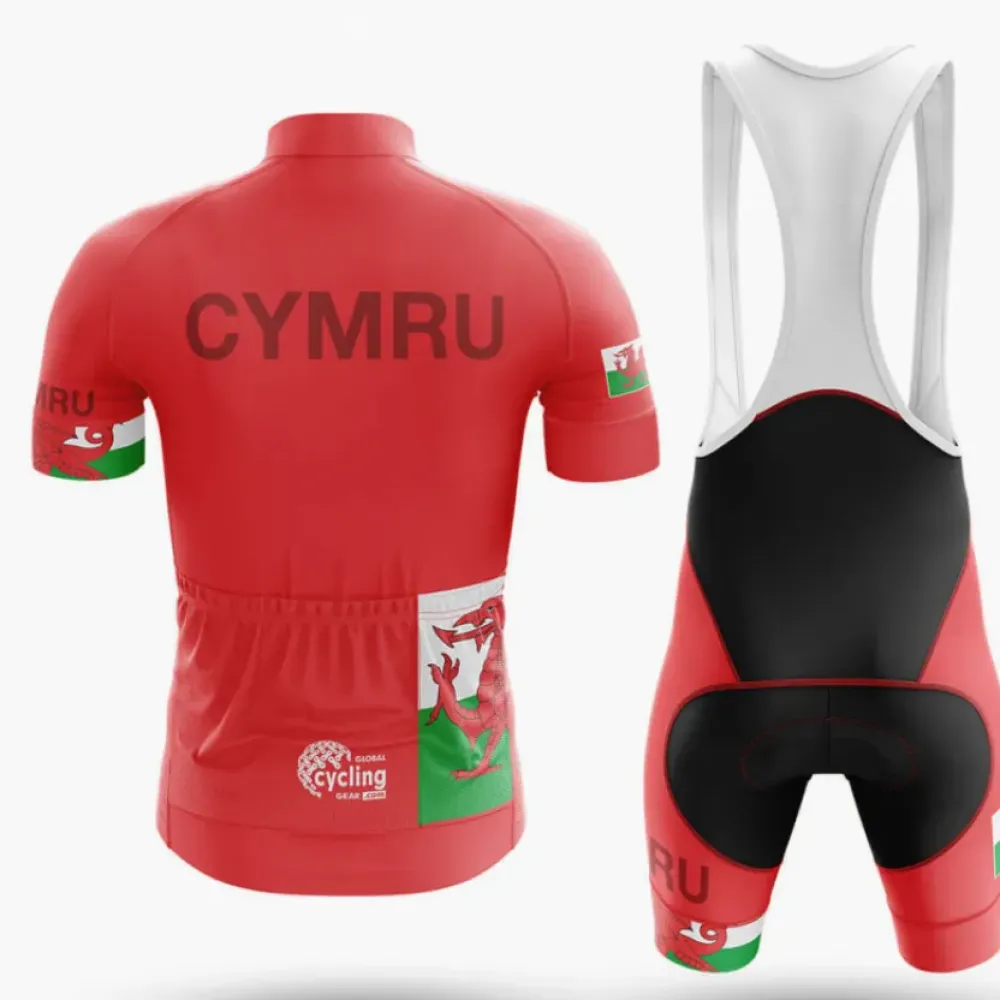 Cymru Symbol Long Sleeve Cycling Jersey Red/Green/Black