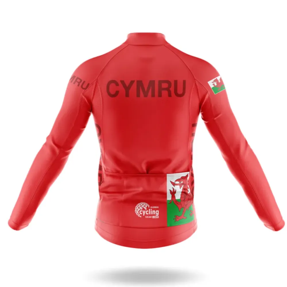 Cymru Symbol Long Sleeve Cycling Jersey Red/Green/Black