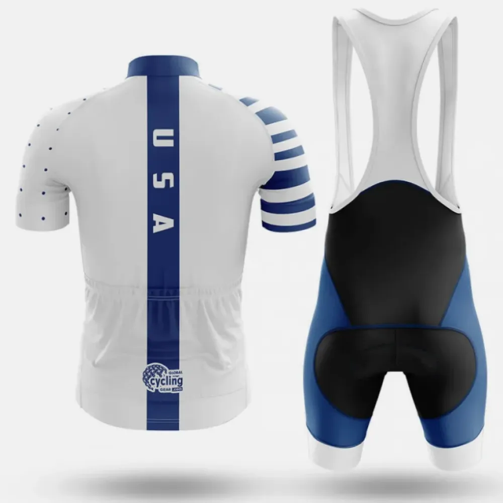 USA S20 Cycling Bibs Breathable Blue/White/Black