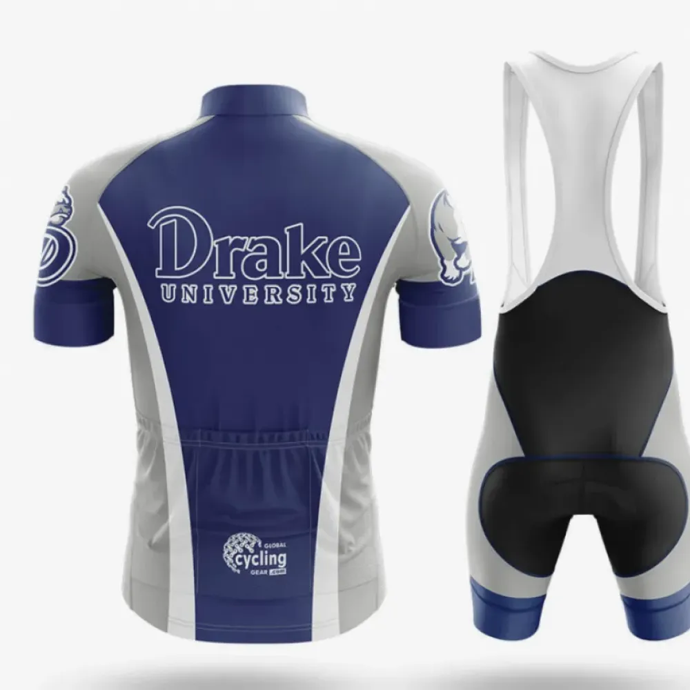 Drake University Cycling Kit Full Set Full Coverage Navy/White/Grey