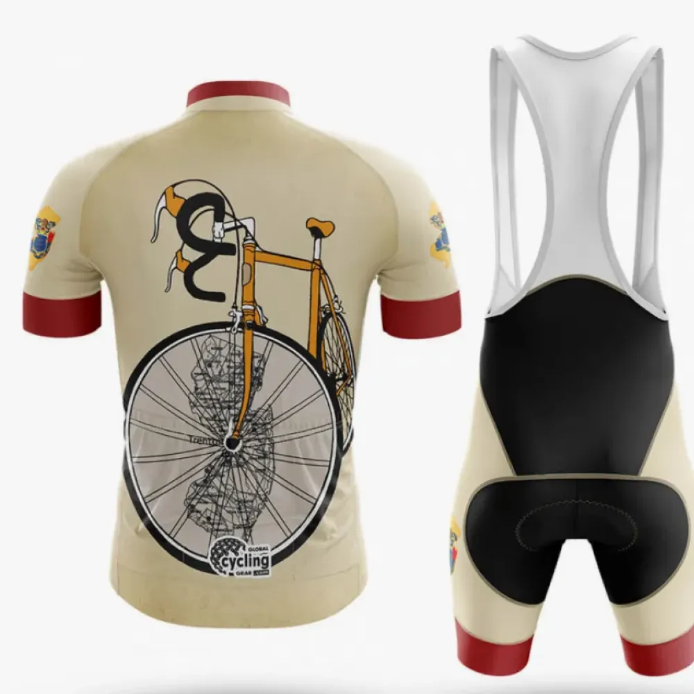 New Jersey Riding Club Cycling Bibs Comfortable Cream/Red/Black