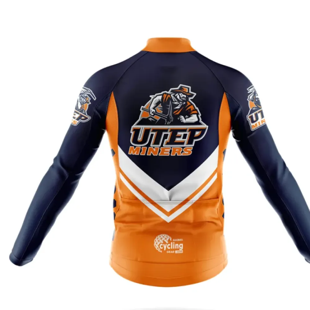 University of Texas Cycling Jersey Ver.3 Miners Navy/Orange/White