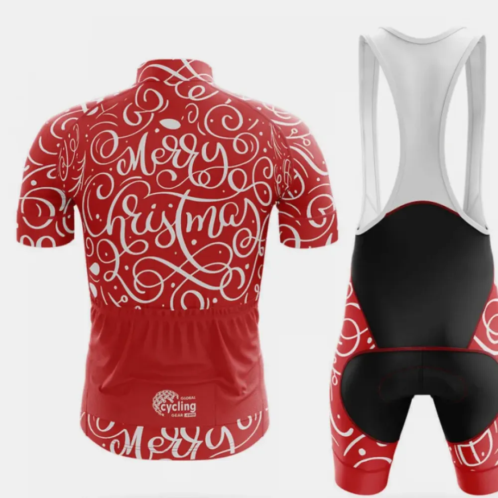 Cycling Kit Christmas Swirl Red/Black/White