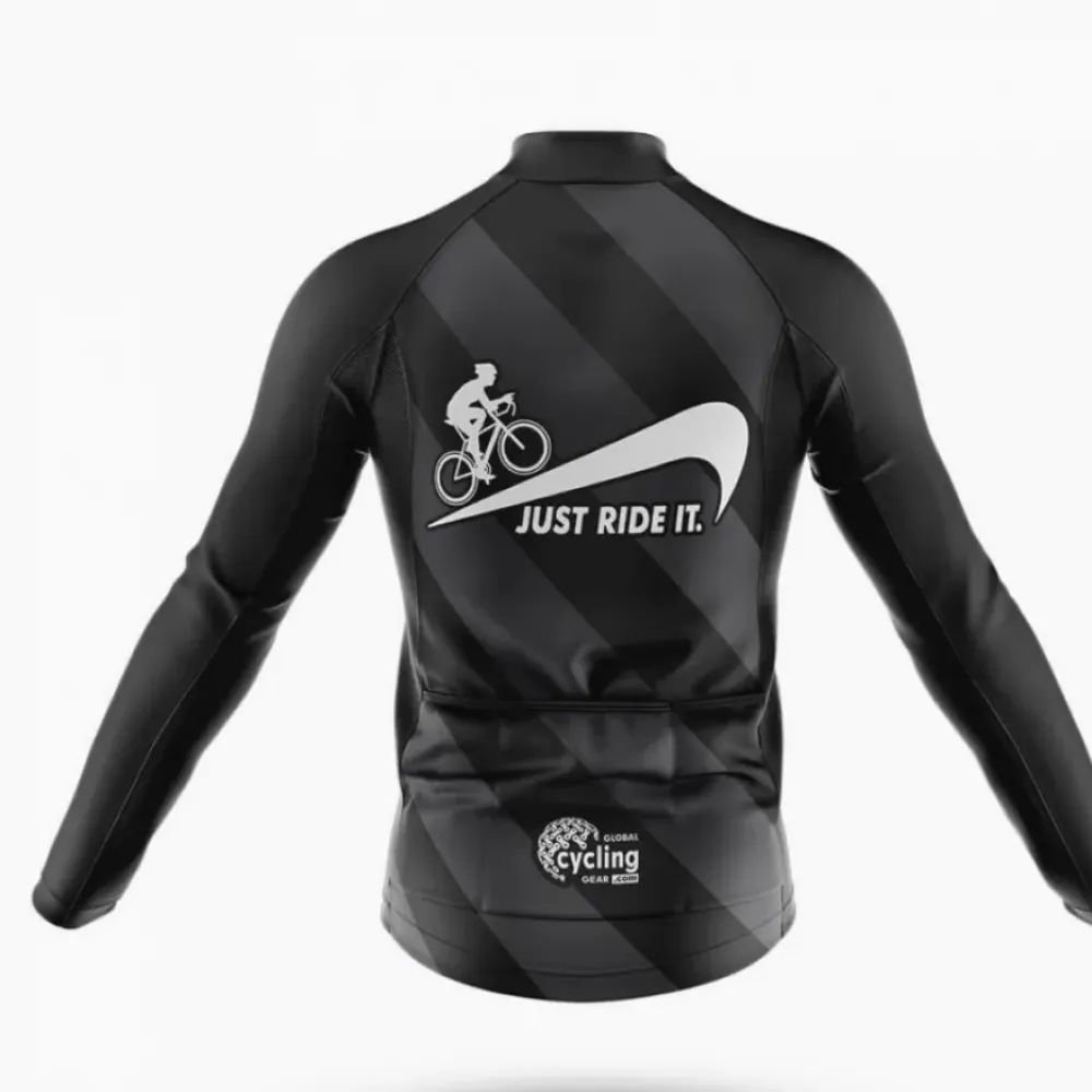 Nike Just Ride It Long Sleeve Cycling Jersey Black/White/Grey