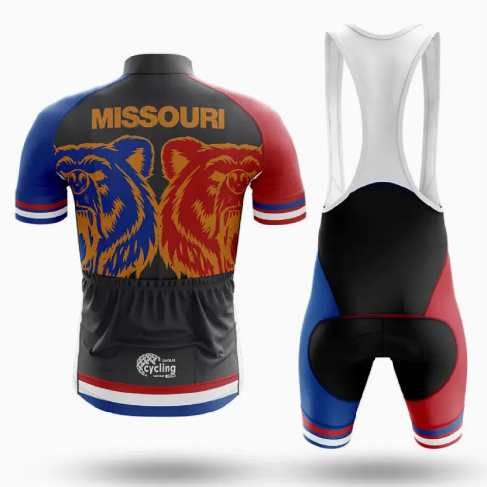 Missouri Symbol Cycling Bibs Comfortable Blue/Red/White