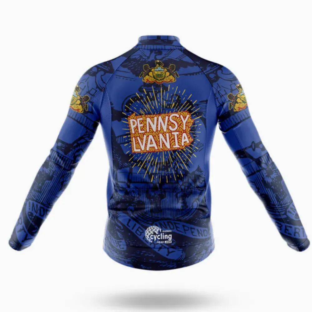 Pennsylvania USA Cycling Bibs Unique Design Blue/White/Yellow