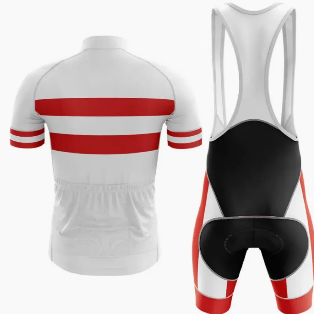 Austria V4 Cycling Kit Jersey   Bibs White/Red/Black