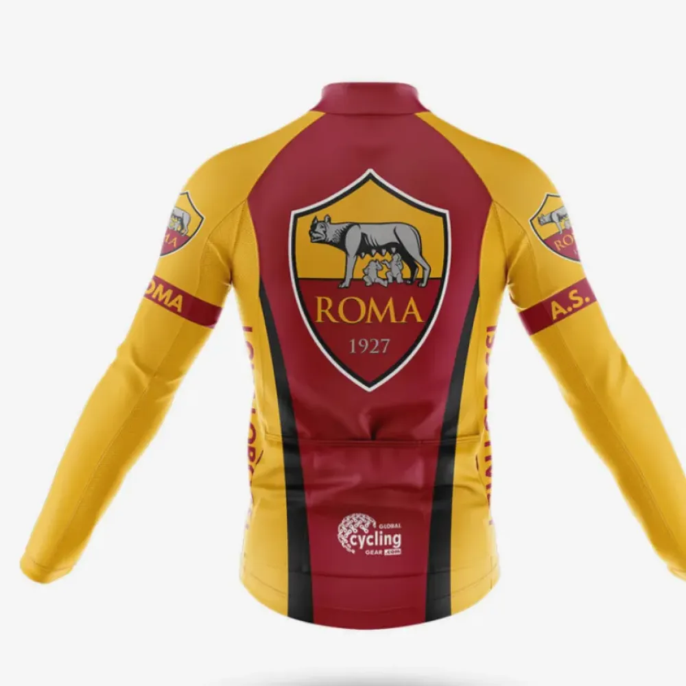 AS Roma Cycling Kit Full Set Yellow/Red/Black