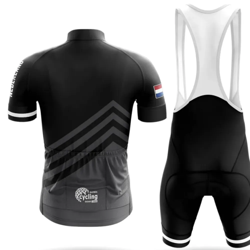 Nederland S5 Breathable Black/White/Gold Cycling Bibs