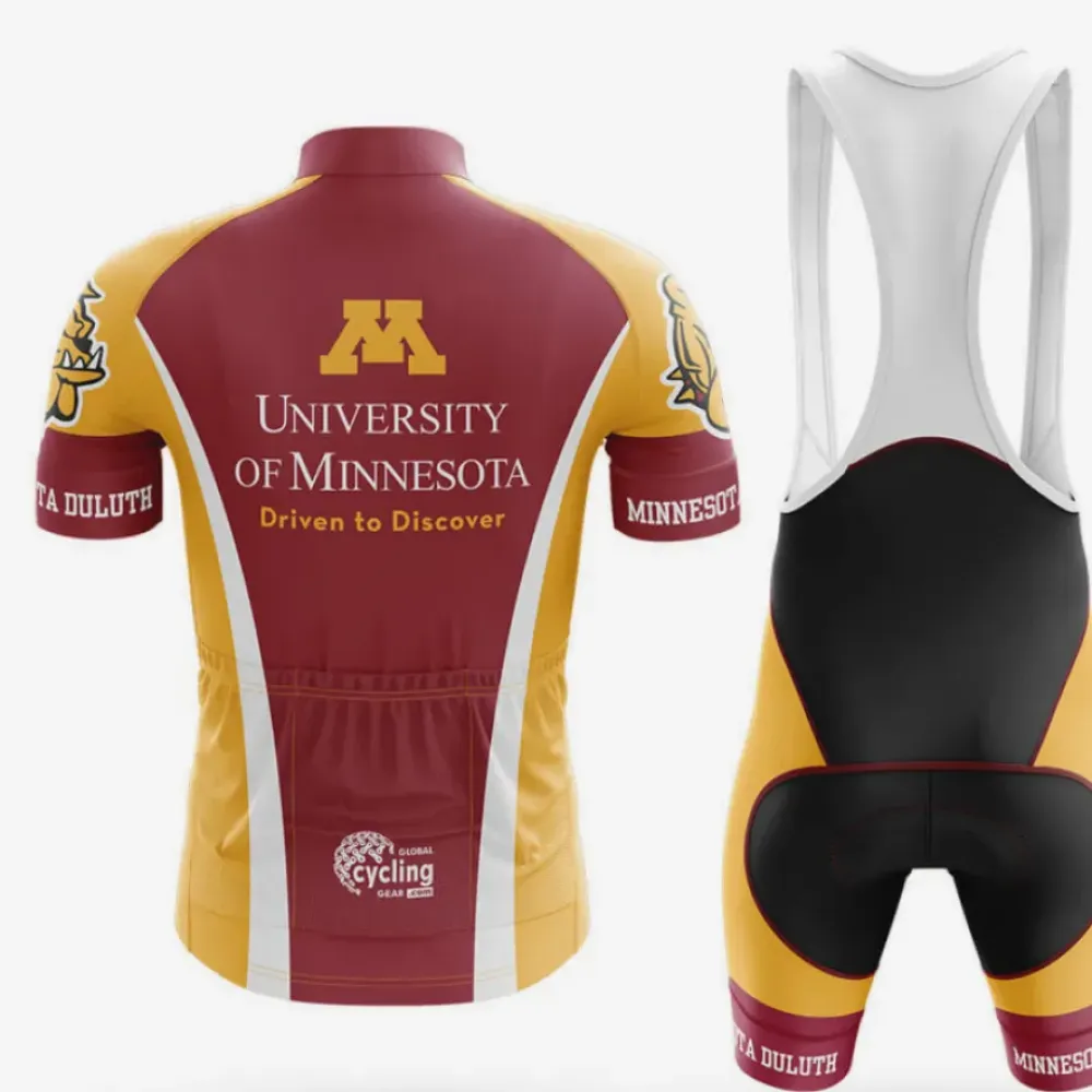 University of Minnesota Duluth Cycling Bibs Comfortable Yellow/Black/Burgundy