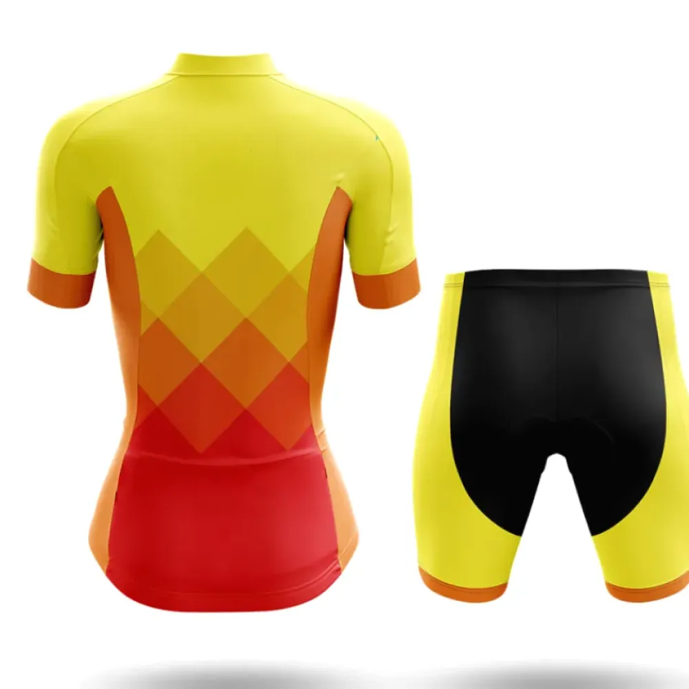 Women's Cycling Kit My Bike Takes Me Places Yellow/Red/Black