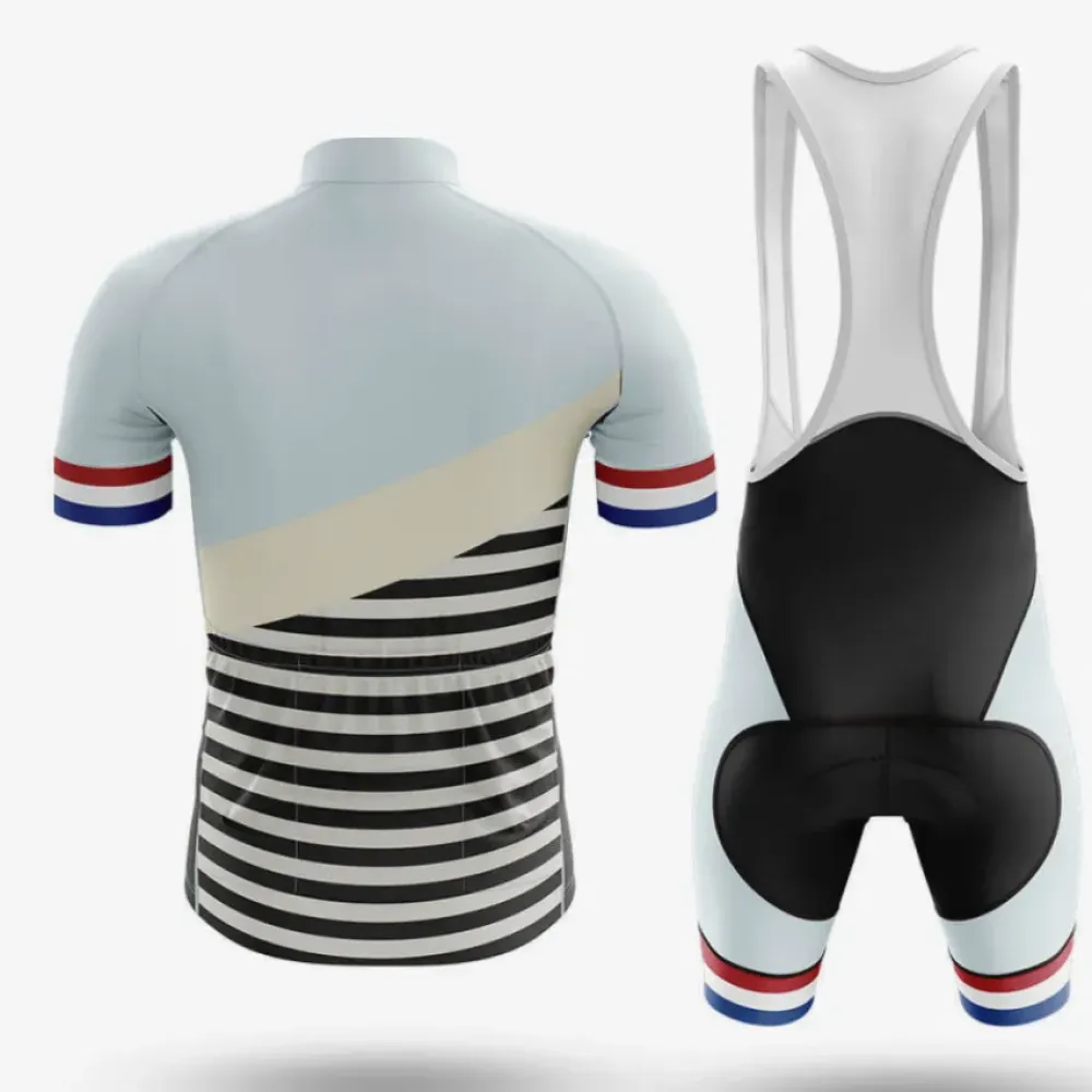 Netherlands S3 Cycling Jersey Modern Stripes White/Black/Red